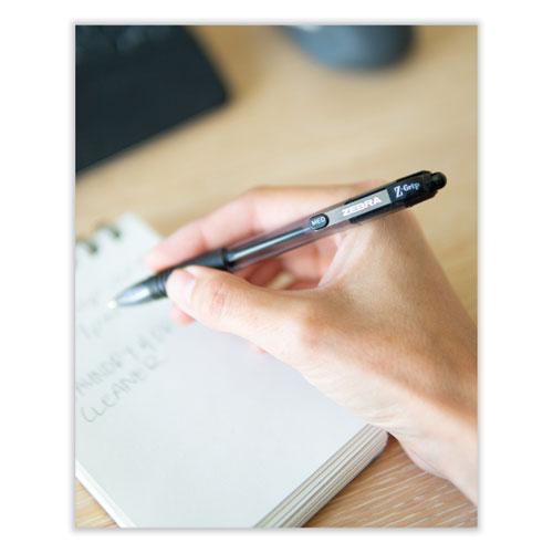 Z-Grip Ballpoint Pen, Retractable, Medium 0.7 mm, Black Ink, Clear/Black Barrel, 30/Pack. Picture 3