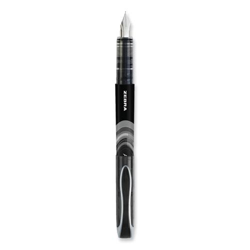 Fountain Pen, Fine 0.6 mm, Black Ink, Black/Gray Barrel, 12/Pack. Picture 3