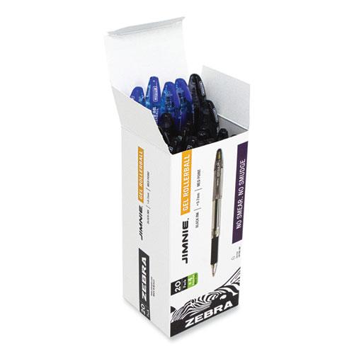 Jimnie Gel Pen Value Pack, Stick, Medium 0.7 mm, Black Ink, Clear/Black Barrel, 24/Box. Picture 4