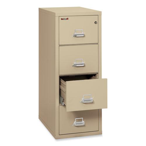 Insulated Vertical File, 1-Hour Fire Protection, 4 Legal-Size File Drawers, Parchment, 20.81" x 31.56" x 52.75". Picture 3