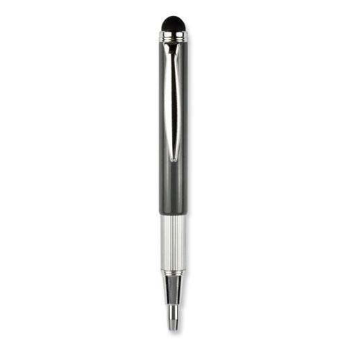StylusPen Telescopic Ballpoint Pen/Stylus, Retractable, Medium 1 mm, Black Ink, Blue/Gray Barrel, 2/Pack. Picture 4