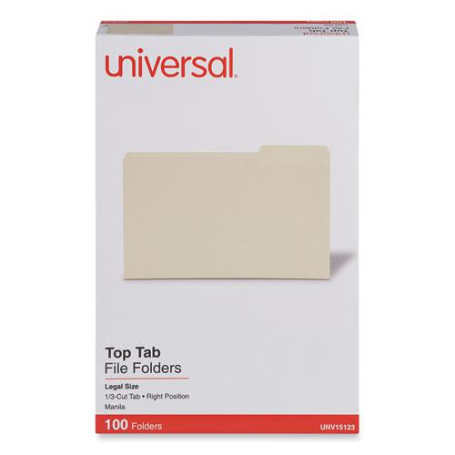 Top Tab File Folders, 1/3-Cut Tabs: Right Position, Legal Size, 0.75" Expansion, Manila, 100/Box. Picture 2