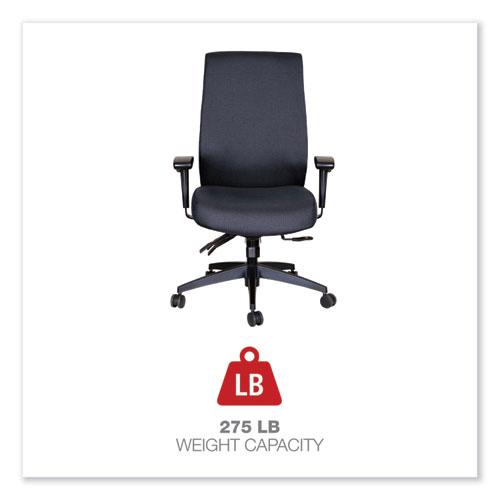 Alera Wrigley Series High Performance High-Back Multifunction Task Chair, Supports 275 lb, 18.7" to 22.24" Seat Height, Black. Picture 4
