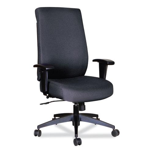 Alera Wrigley Series High Performance High-Back Synchro-Tilt Task Chair, Supports 275 lb, 17.24" to 20.55" Seat Height, Black. Picture 1