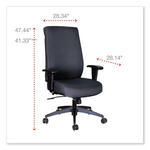 Alera Wrigley Series High Performance High-Back Synchro-Tilt Task Chair, Supports 275 lb, 17.24" to 20.55" Seat Height, Black. Picture 2