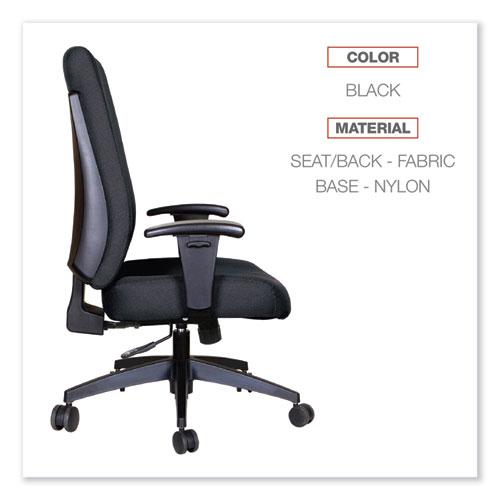 Alera Wrigley Series High Performance High-Back Synchro-Tilt Task Chair, Supports 275 lb, 17.24" to 20.55" Seat Height, Black. Picture 3