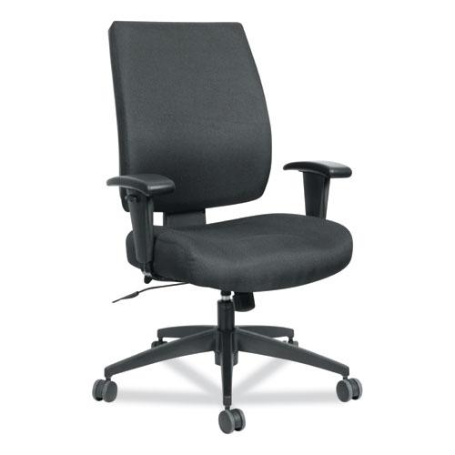 Alera Wrigley Series High Performance Mid-Back Synchro-Tilt Task Chair, Supports 275 lb, 17.91" to 21.88" Seat Height, Black. Picture 1