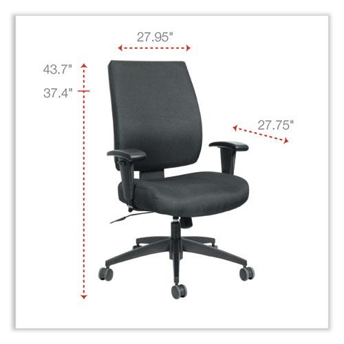 Alera Wrigley Series High Performance Mid-Back Synchro-Tilt Task Chair, Supports 275 lb, 17.91" to 21.88" Seat Height, Black. Picture 2