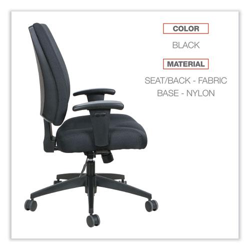 Alera Wrigley Series High Performance Mid-Back Synchro-Tilt Task Chair, Supports 275 lb, 17.91" to 21.88" Seat Height, Black. Picture 4