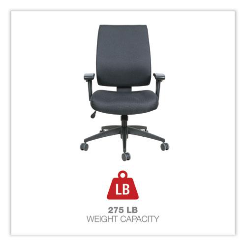 Alera Wrigley Series High Performance Mid-Back Synchro-Tilt Task Chair, Supports 275 lb, 17.91" to 21.88" Seat Height, Black. Picture 5
