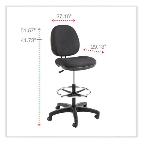 Alera Interval Series Swivel Task Stool, Supports Up to 275 lb, 23.93" to 34.53" Seat Height, Black Fabric. Picture 2