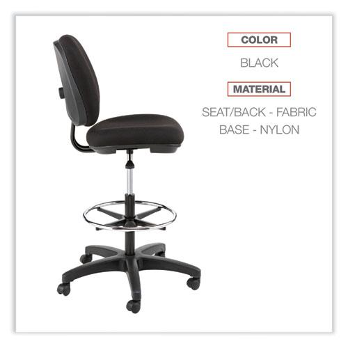 Alera Interval Series Swivel Task Stool, Supports Up to 275 lb, 23.93" to 34.53" Seat Height, Black Fabric. Picture 3