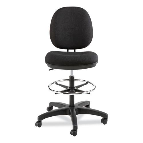 Alera Interval Series Swivel Task Stool, Supports Up to 275 lb, 23.93" to 34.53" Seat Height, Black Fabric. Picture 7