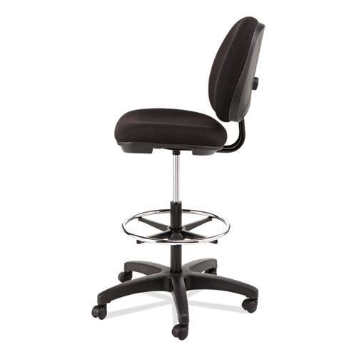Alera Interval Series Swivel Task Stool, Supports Up to 275 lb, 23.93" to 34.53" Seat Height, Black Fabric. Picture 10