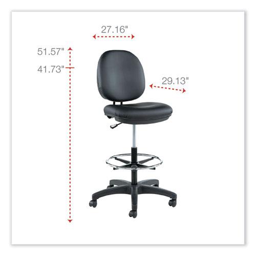 Alera Interval Series Swivel Task Stool, Supports Up to 275 lb, 23.93" to 34.53" Seat Height, Black Faux Leather. Picture 2