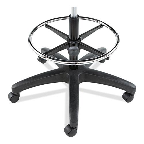 Alera Interval Series Swivel Task Stool, Supports Up to 275 lb, 23.93" to 34.53" Seat Height, Black Faux Leather. Picture 8