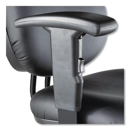 Alera Interval Series Swivel Task Stool, Supports Up to 275 lb, 23.93" to 34.53" Seat Height, Black Faux Leather. Picture 10