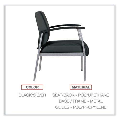 Alera metaLounge Series Mid-Back Guest Chair, 24.6" x 26.96" x 33.46", Black Seat, Black Back, Silver Base. Picture 3