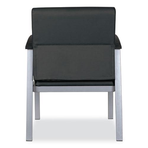 Alera metaLounge Series Mid-Back Guest Chair, 24.6" x 26.96" x 33.46", Black Seat, Black Back, Silver Base. Picture 6