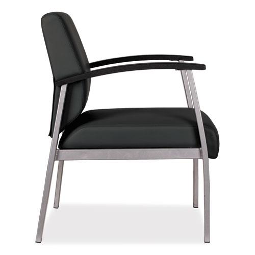 Alera metaLounge Series Mid-Back Guest Chair, 24.6" x 26.96" x 33.46", Black Seat, Black Back, Silver Base. Picture 9