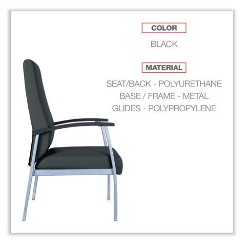 Alera metaLounge Series High-Back Guest Chair, 24.6" x 26.96" x 42.91", Black Seat, Black Back, Silver Base. Picture 3
