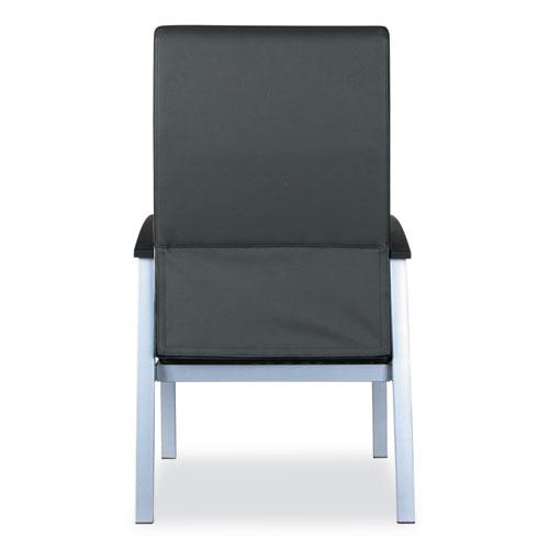 Alera metaLounge Series High-Back Guest Chair, 24.6" x 26.96" x 42.91", Black Seat, Black Back, Silver Base. Picture 5