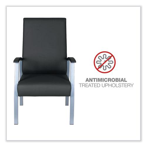 Alera metaLounge Series High-Back Guest Chair, 24.6" x 26.96" x 42.91", Black Seat, Black Back, Silver Base. Picture 6
