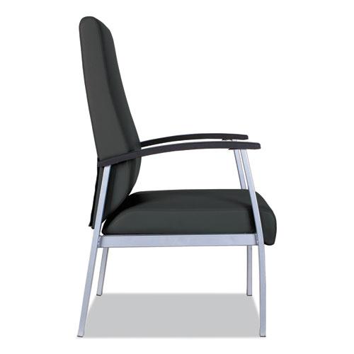 Alera metaLounge Series High-Back Guest Chair, 24.6" x 26.96" x 42.91", Black Seat, Black Back, Silver Base. Picture 9