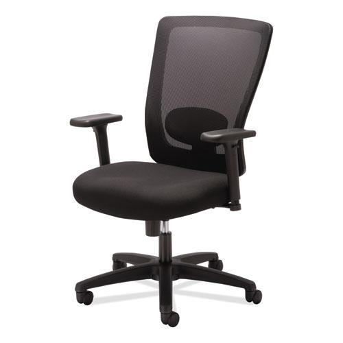 Alera Envy Series Mesh High-Back Swivel/Tilt Chair, Supports Up to 250 lb, 16.88" to 21.5" Seat Height, Black. Picture 11