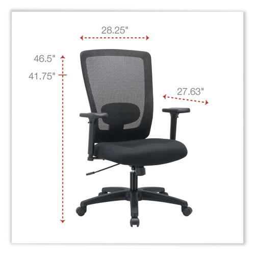Alera Envy Series Mesh High-Back Multifunction Chair, Supports Up to 250 lb, 16.88" to 21.5" Seat Height, Black. Picture 2