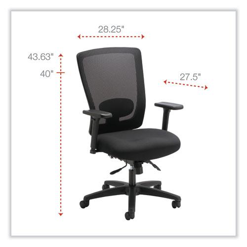 Alera Envy Series Mesh Mid-Back Multifunction Chair, Supports Up to 250 lb, 17" to 21.5" Seat Height, Black. Picture 2