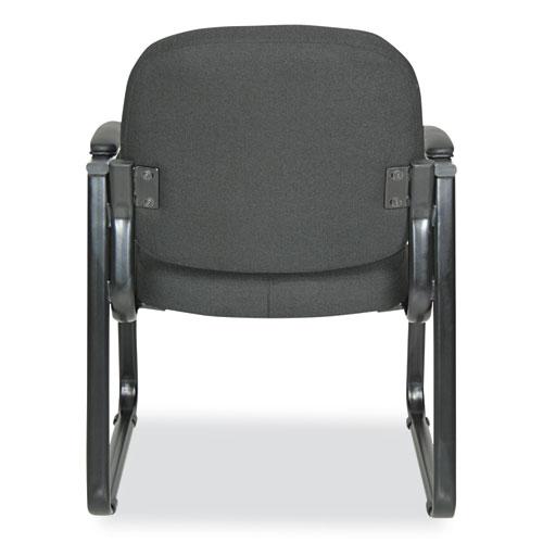Alera Genaro Series Fabric Half-Back Sled Base Guest Chair, 25" x 24.80" x 33.66", Black Seat, Black Back, Black Base. Picture 5