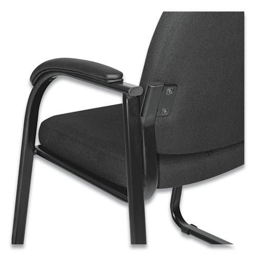 Alera Genaro Series Fabric Half-Back Sled Base Guest Chair, 25" x 24.80" x 33.66", Black Seat, Black Back, Black Base. Picture 6