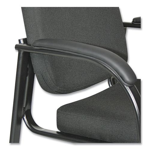 Alera Genaro Series Fabric Half-Back Sled Base Guest Chair, 25" x 24.80" x 33.66", Black Seat, Black Back, Black Base. Picture 7