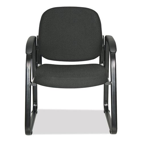 Alera Genaro Series Fabric Half-Back Sled Base Guest Chair, 25" x 24.80" x 33.66", Black Seat, Black Back, Black Base. Picture 8