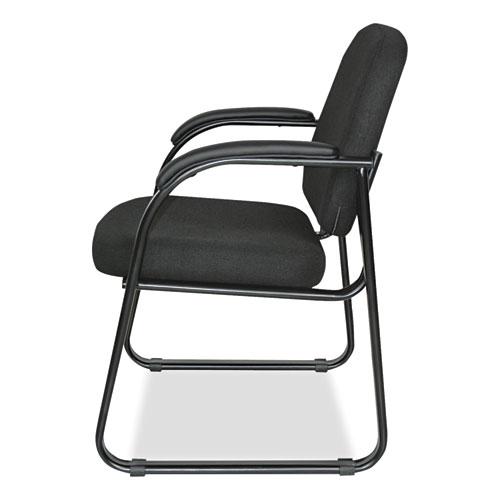 Alera Genaro Series Fabric Half-Back Sled Base Guest Chair, 25" x 24.80" x 33.66", Black Seat, Black Back, Black Base. Picture 9