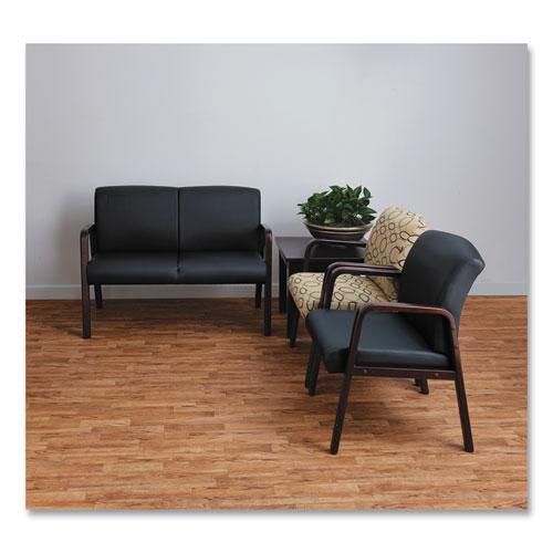 Alera Reception Lounge WL Series Guest Chair, 24.21" x 24.8" x 32.67", Black Seat, Black Back, Mahogany Base. Picture 5