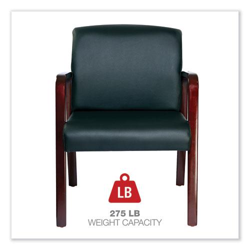 Alera Reception Lounge WL Series Guest Chair, 24.21" x 24.8" x 32.67", Black Seat, Black Back, Mahogany Base. Picture 6