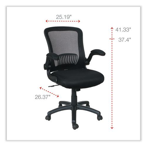 Alera EB-E Series Swivel/Tilt Mid-Back Mesh Chair, Supports Up to 275 lb, 18.11" to 22.04" Seat Height, Black. Picture 2