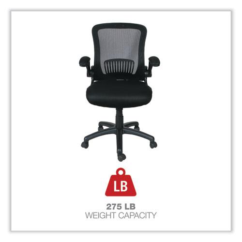 Alera EB-E Series Swivel/Tilt Mid-Back Mesh Chair, Supports Up to 275 lb, 18.11" to 22.04" Seat Height, Black. Picture 4