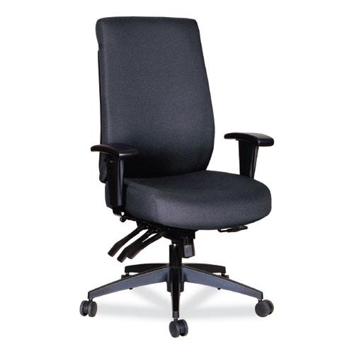 Alera Wrigley Series High Performance High-Back Multifunction Task Chair, Supports 275 lb, 18.7" to 22.24" Seat Height, Black. Picture 1