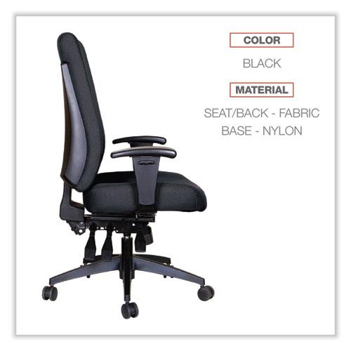 Alera Wrigley Series High Performance High-Back Multifunction Task Chair, Supports 275 lb, 18.7" to 22.24" Seat Height, Black. Picture 3
