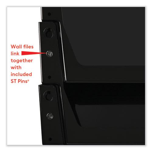 DocuPocket Stackable Three-Pocket Partition Wall File, 3 Sections, Letter Size, 13" x 4", Black. Picture 10
