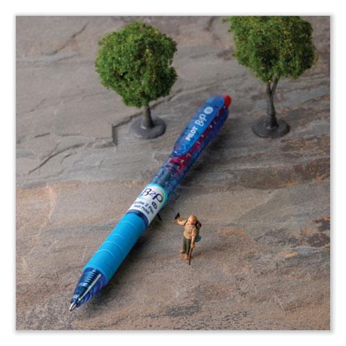 B2P Bottle-2-Pen Recycled Ballpoint Pen, Retractable, Medium 1 mm, Red Ink, Translucent Blue Barrel, Dozen. Picture 3