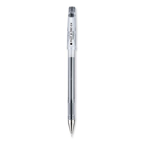 G-TEC-C Ultra Gel Pen, Stick, Extra-Fine 0.4 mm, Black Ink, Clear/Black Barrel, Dozen. Picture 1