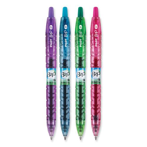 B2P Bottle-2-Pen Recycled Gel Pen, Retractable, Fine 0.7 mm, Assorted Ink and Barrel Colors, 4/Pack. Picture 2
