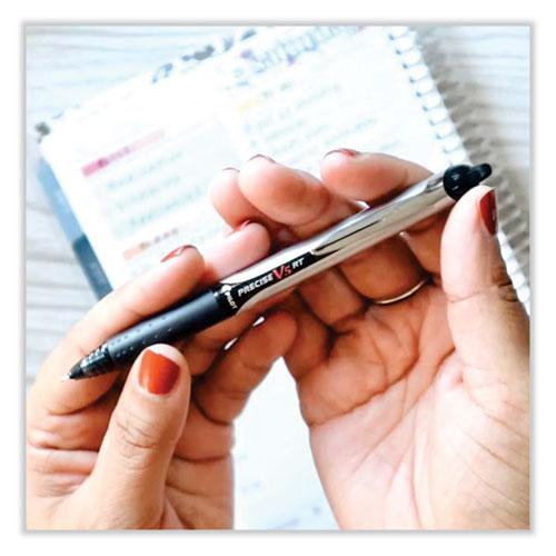 Precise V5RT Roller Ball Pen, Retractable, Extra-Fine 0.5 mm, Black Ink, Black Barrel, 30/Pack. Picture 3