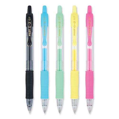 G2 Pastel Gel Pen, Retractable, Fine 0.7 mm, Assorted Pastel Ink and Barrel Colors, 5/Pack. Picture 2