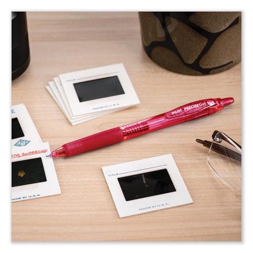 Precise Gel BeGreen Gel Pen, Retractable, Fine 0.7 mm, Red Ink, Translucent Red Barrel, Dozen. Picture 4