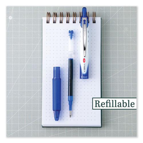 VBall RT Liquid Ink Roller Ball Pen, Retractable, Fine 0.7 mm, Blue Ink, Blue/White Barrel. Picture 3